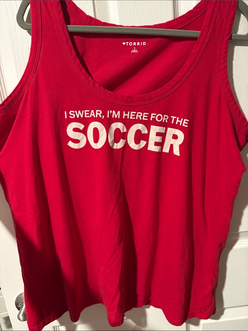 torrid Red Graphic Scoop Neck Soccer Tank
